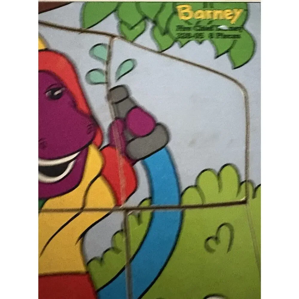 VtG Playskool Barney Baby Bop Wooden Tray Puzzle Lot USA 1993 Firefighter Swing
